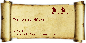 Meisels Mózes névjegykártya